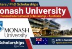 Monash University Research Scholarships 2024/2025 in Australia